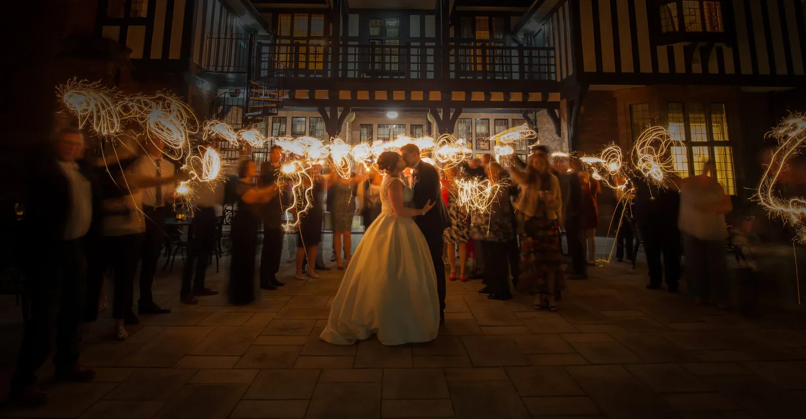 Sparklers at an Inglewood Manor wedding, Cheshire