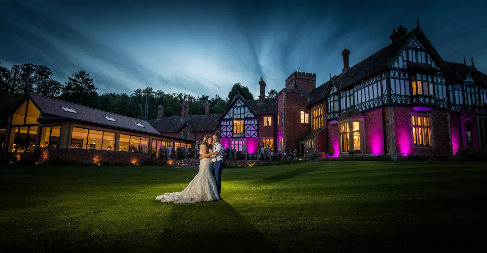 A wedding photograph by Jason Howard at golden hour